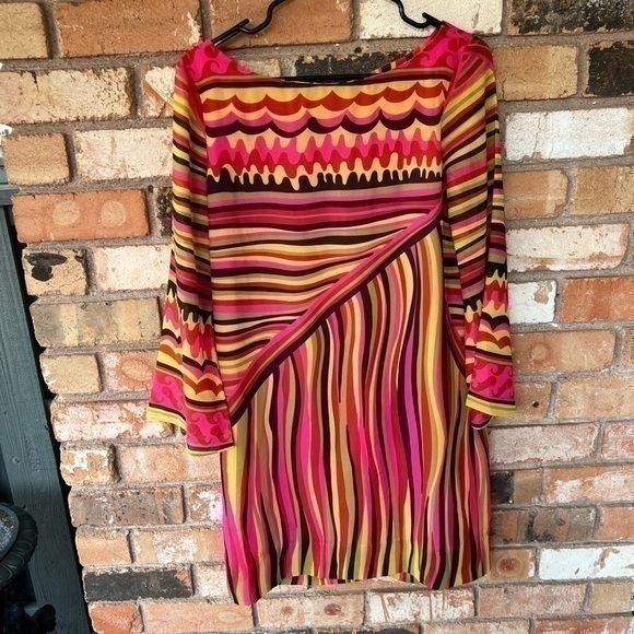 CK BRADLEY bright chiffon mini dress - Picture 1 of 5